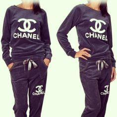 chanel sweat suit women'|chanel silk pajamas.